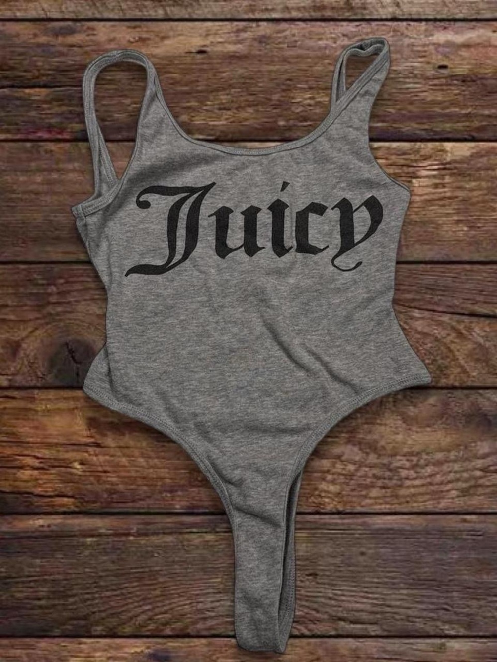 Juicy Couture Gray Logo Bodysuit